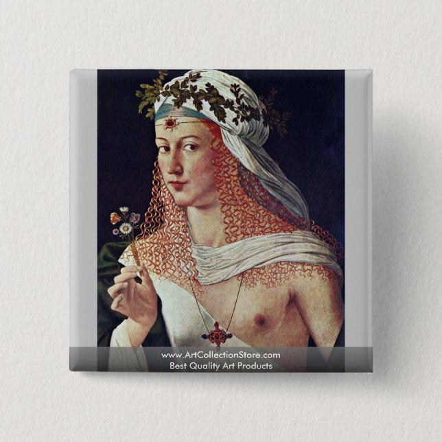Courtesan (Portrait Of Lucrezia Borgia?) Pinback Button (Front)