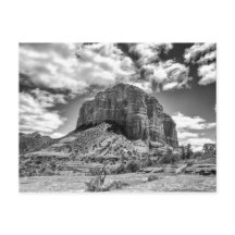 Courthouse Butte - Black & White | Postcard