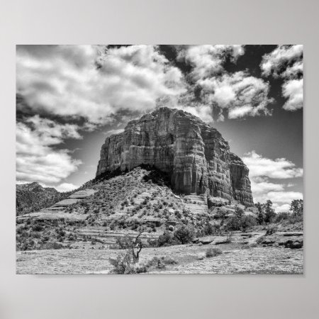 Courthouse Butte - Black & White | Poster