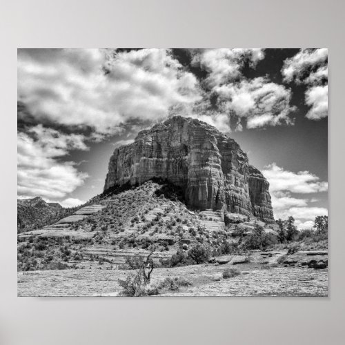Courthouse Butte _ Black  White  Poster