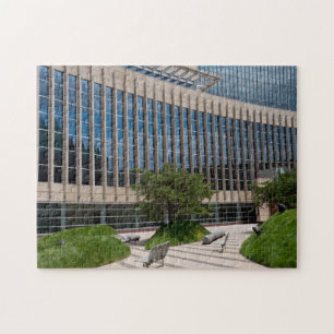 Courthouse Facade and Plaza in Minneapolis Jigsaw Puzzle