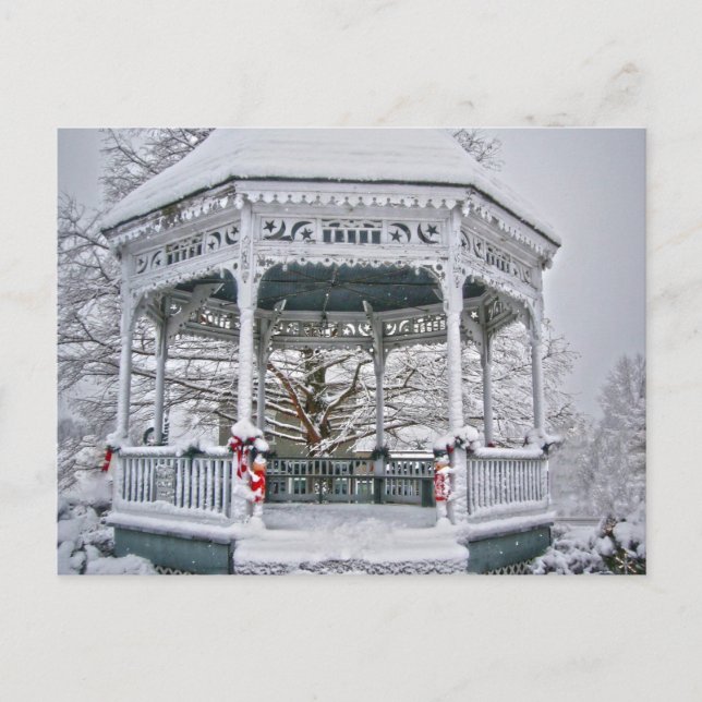 Courthouse Gazebo in the Snow Postcard (Front)