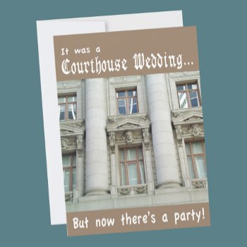 Courthouse Marriage Post-wedding Party Invitation by Sideview at Zazzle