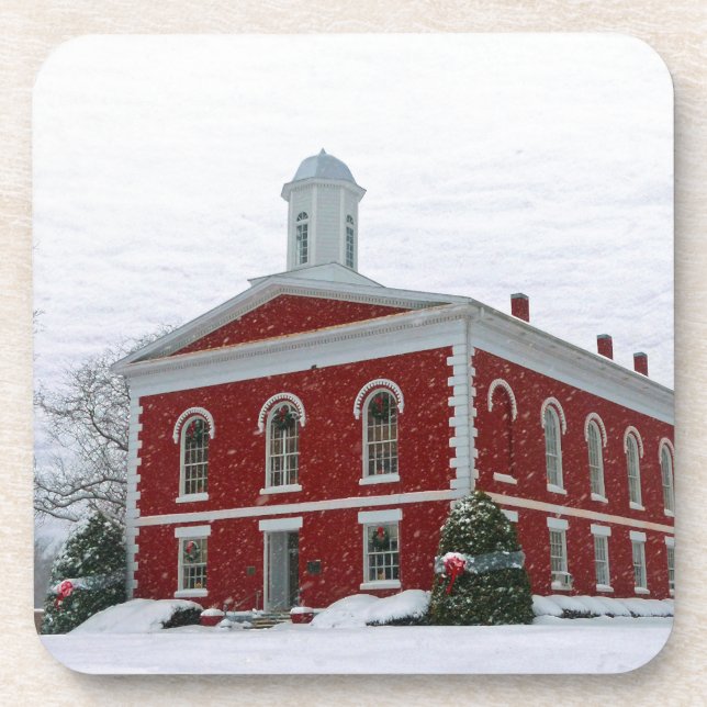 Courthouse Snow Drink Coaster (Front)
