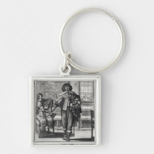 Courtier following the last royal edict keychain