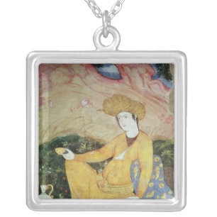 Courtier from the Court of Shah Abbas I Silver Plated Necklace