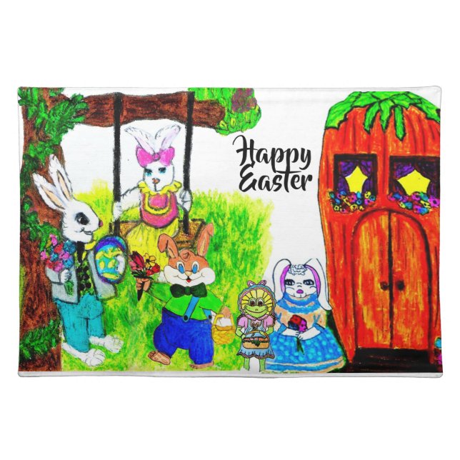COURTING EASTER BUNNY  PLACEMAT (Front)
