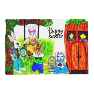 COURTING EASTER BUNNY  PLACEMAT