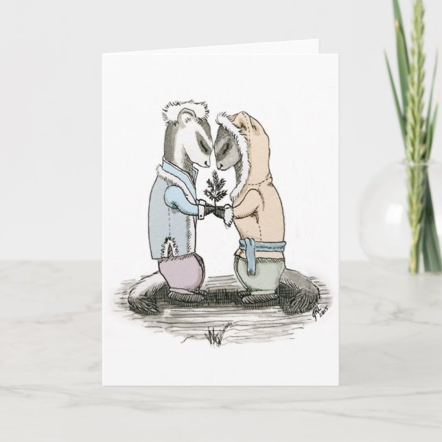 Courting Ferrets blank card (Front)