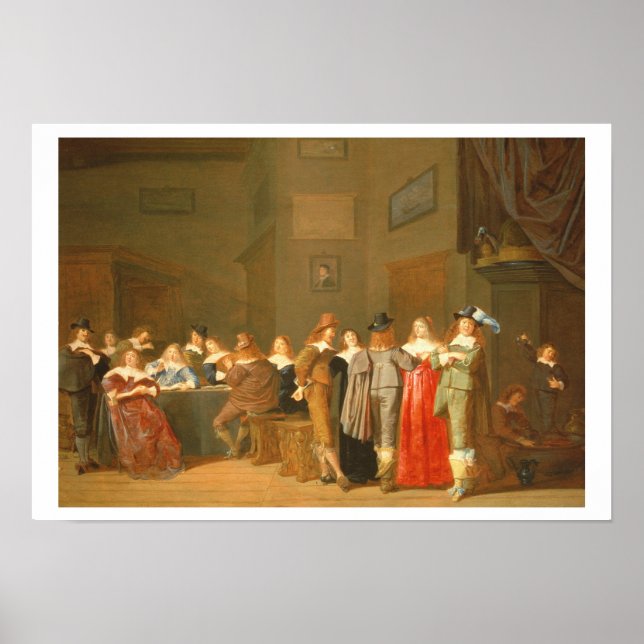 Courting Scene, 1644 (oil on canvas) Poster (Front)