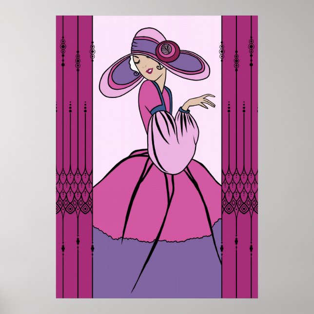 COURTNEY, ART DECO: Parisian Plum Poster (Front)