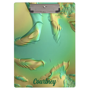 COURTNEY~ Green Buttercup~ fractal original ~ 3D ~ Clipboard