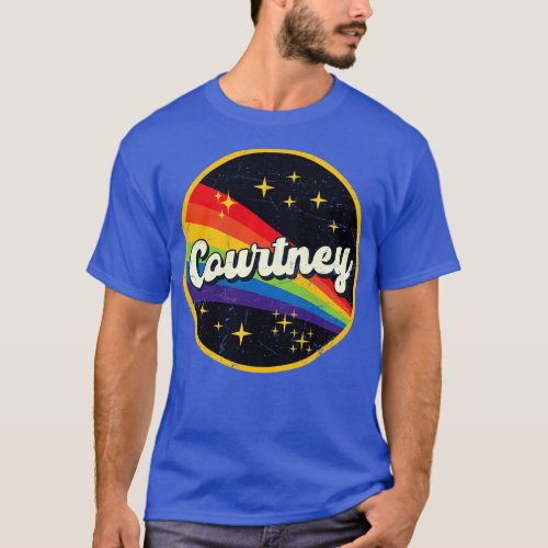 Courtney Rainbow In Space Vintage GrungeStyle T_Shirt