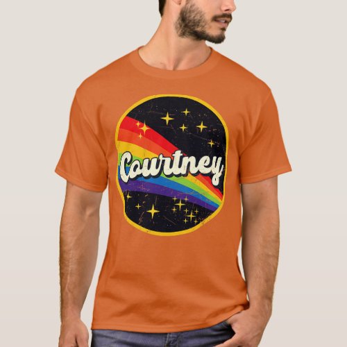 Courtney Rainbow In Space Vintage GrungeStyle T_Shirt