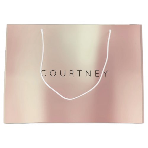 COURTNEY Rose Gold Blush Pearly Minimal Gift Large Gift Bag