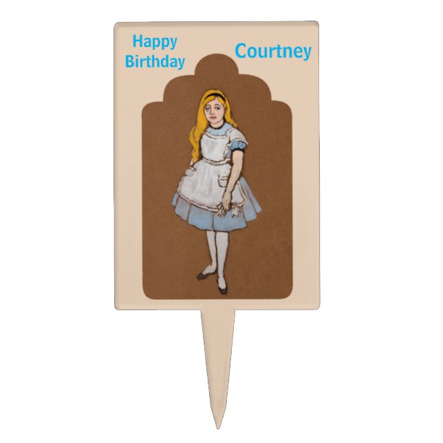 COURTNEY ~ VINTAGE ALICE IN WONDERLAND ~ CAKE TOPPER (Front)