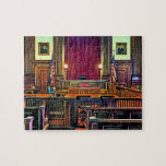 Courtroom Jigsaw Puzzle<br><div class="desc">Designs by Susan -- An empty courtroom waiting for the judge,  lawyers and defendant to start the trial.</div>