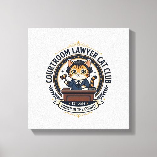 Courtroom Lawyer Cat Funny Cat Lover Design - Cour Canvas Print