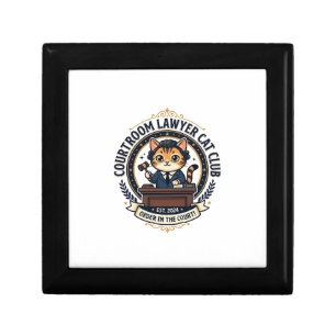 Courtroom Lawyer Cat Funny Cat Lover Design - Cour Gift Box