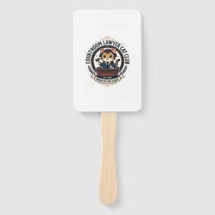 Courtroom Lawyer Cat Funny Cat Lover Design - Cour Hand Fan