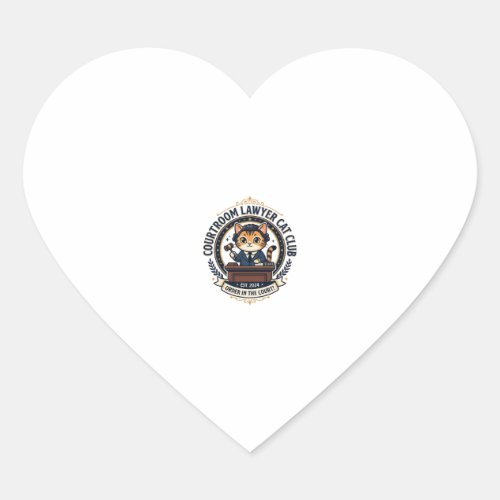 Courtroom Lawyer Cat Funny Cat Lover Design - Cour Heart Sticker