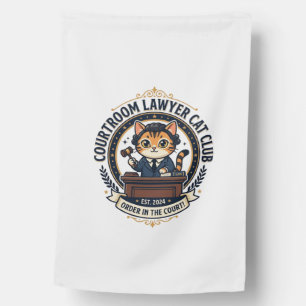 Courtroom Lawyer Cat Funny Cat Lover Design - Cour House Flag