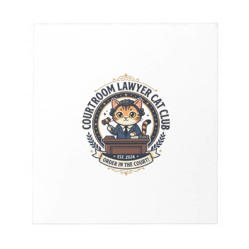 Courtroom Lawyer Cat Funny Cat Lover Design - Cour Notepad