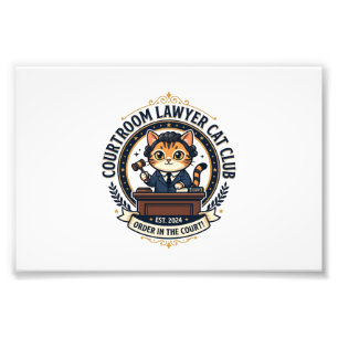 Courtroom Lawyer Cat Funny Cat Lover Design - Cour Photo Print