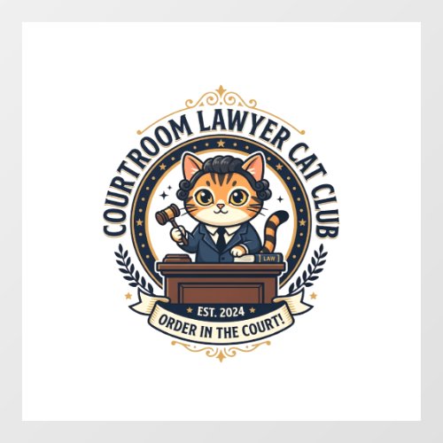 Courtroom Lawyer Cat Funny Cat Lover Design - Cour Window Cling