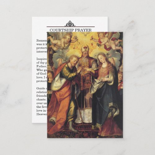 Courtship  Engagement Prayer Holy Card