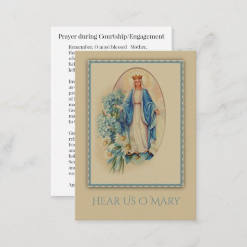 Courtship  Engagement Prayer to Mary Holy Card