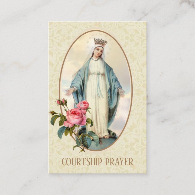 Courtship Engagement Religious Prayer Holy Card (Front)