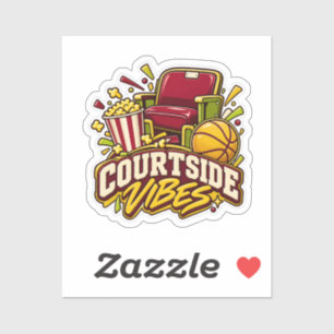 Courtside Vibes Basketball Stadium Seat Popcorn En Sticker