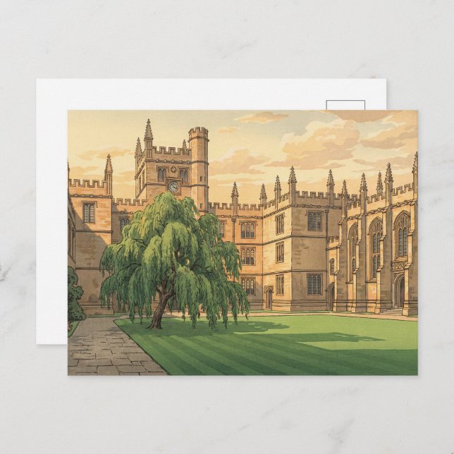 Courtyard at Oxford University Postcard (Front/Back)