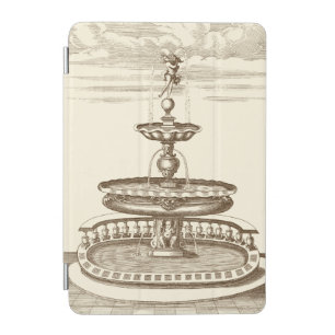 Courtyard Fountain with Ornamental Cherub iPad Mini Cover