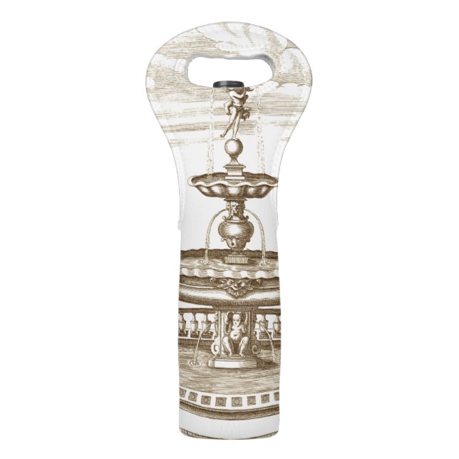 Courtyard Fountain with Ornamental Cherub Wine Bag (Back)