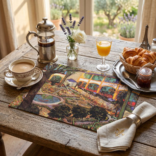 Courtyard of Hospital at Arles by Vincent van Gogh Cloth Placemat