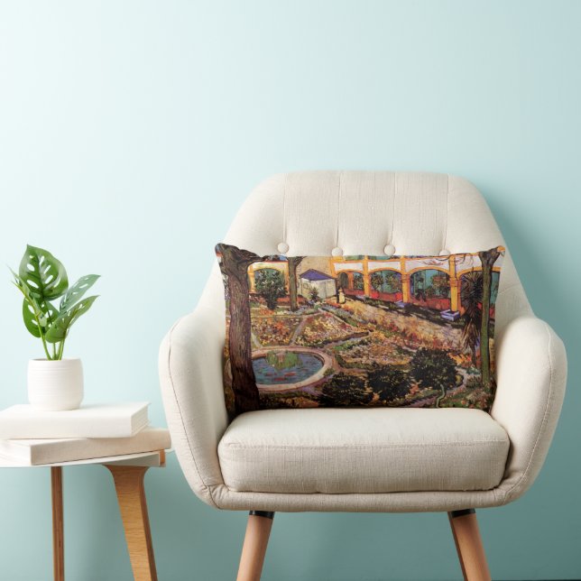 Courtyard of Hospital at Arles by Vincent van Gogh Lumbar Pillow (Chair)