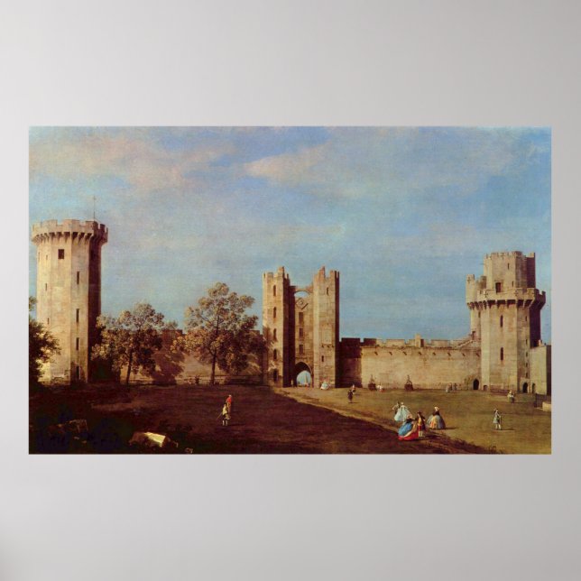 Courtyard of Warwick Castle Canaletto Poster (Front)