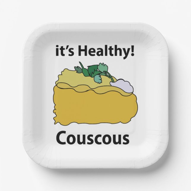 Couscous Grain Healthy Food Party Paper Plates (Front)