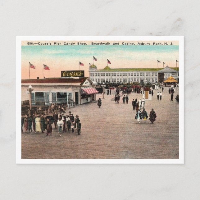 Couse's Pier, Candy Shop, Asbury Park NJ Postcard (Front)