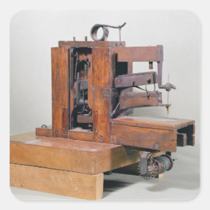 Couseuse', the first sewing machine, 1830 square sticker