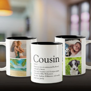 Cousin 4 Photo Modern Fun Cool Definition Two-Tone Coffee Mug