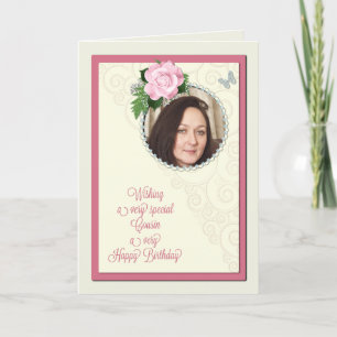 Cousin, add a photo,birthday card