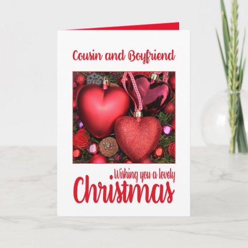 Cousin and Boyfriend Lovely Christmas card