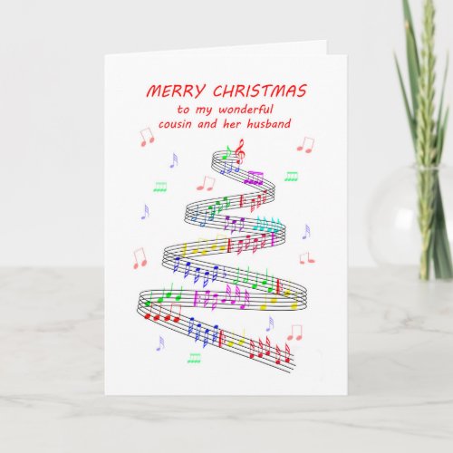 Cousin and her Husband Sheet Music Christmas Holiday Card