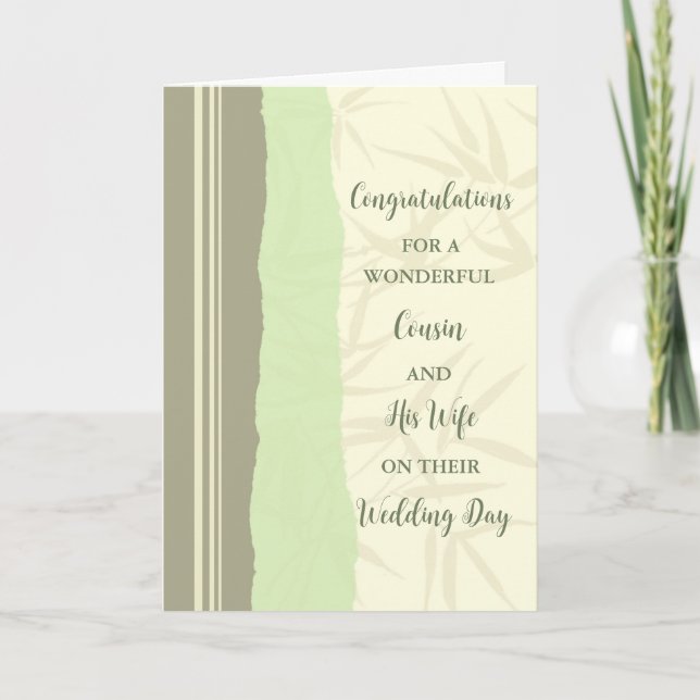 Cousin and His Wife Wedding Day Congratulations Card (Front)