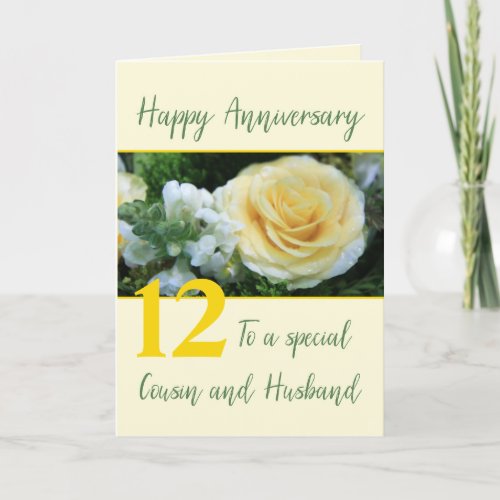 Cousin and Husband Customizable Anniversary Card