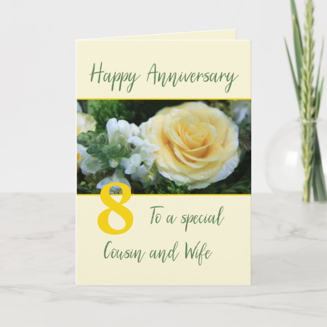 Cousin and Wife Customizable Anniversary Card (Front)