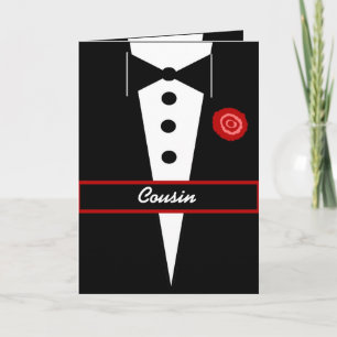 COUSIN Be My Junior Groomsman Card with Tux
